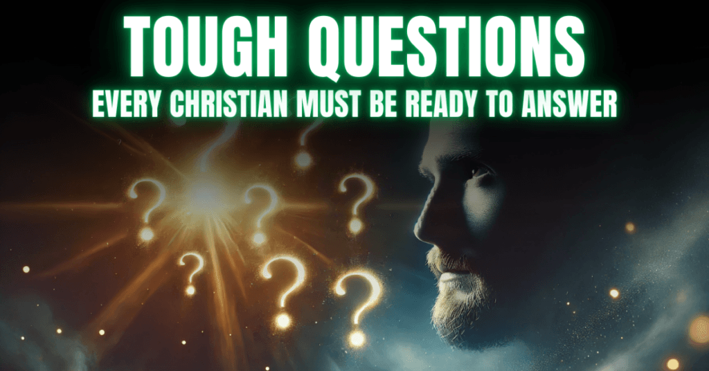 A visually engaging image featuring glowing question marks against a dark background, symbolizing deep inquiry and apologetics study.